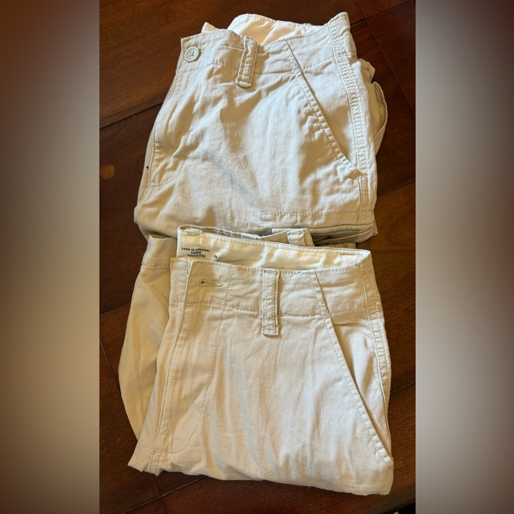 Bundle of 2: Old Navy Lived-In Straight Cargo Shorts with Built in Flex